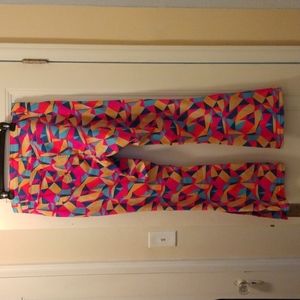 Multi color red jeans size 14, Ashley Stewart lots of stretch.